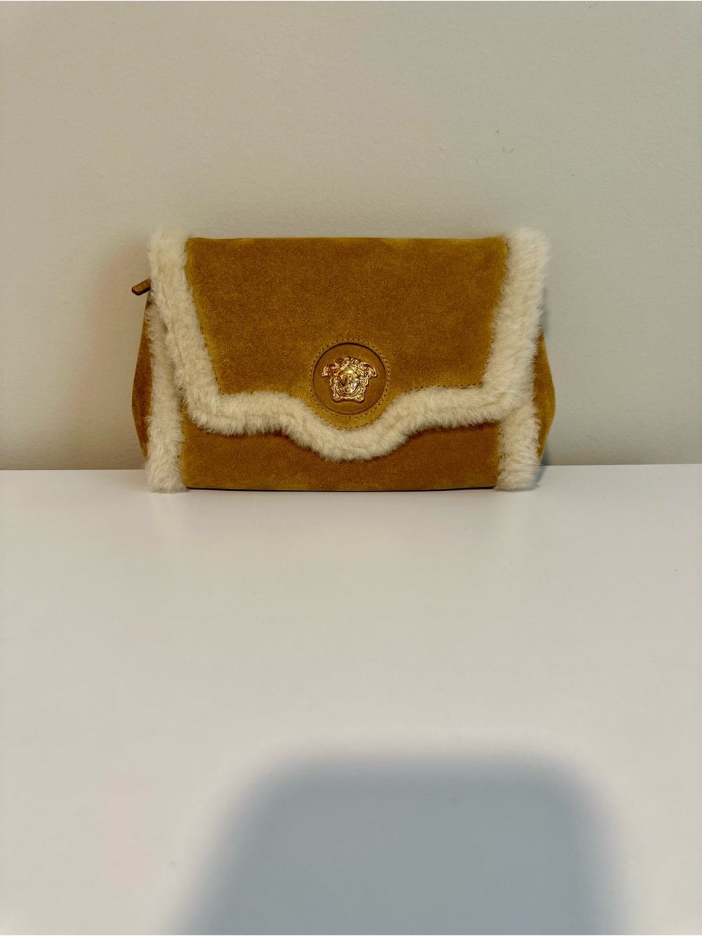 Versace Medusa Suede Sherpa Crossbody Bag - Picture 5 of 17